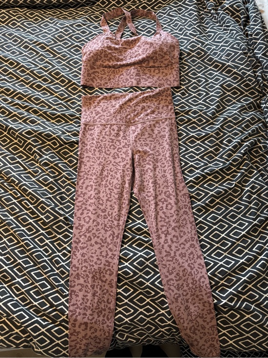 Athleta Other - Athleta Mauve Pink Leopard Print Sports Bra and Legging Set